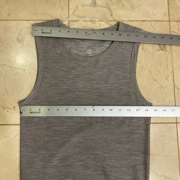 Lululemon In The Flow Tank Dress, Heathered Gray, Ruched Sides, Round Neck, Sz 4 - Picture 9 of 10